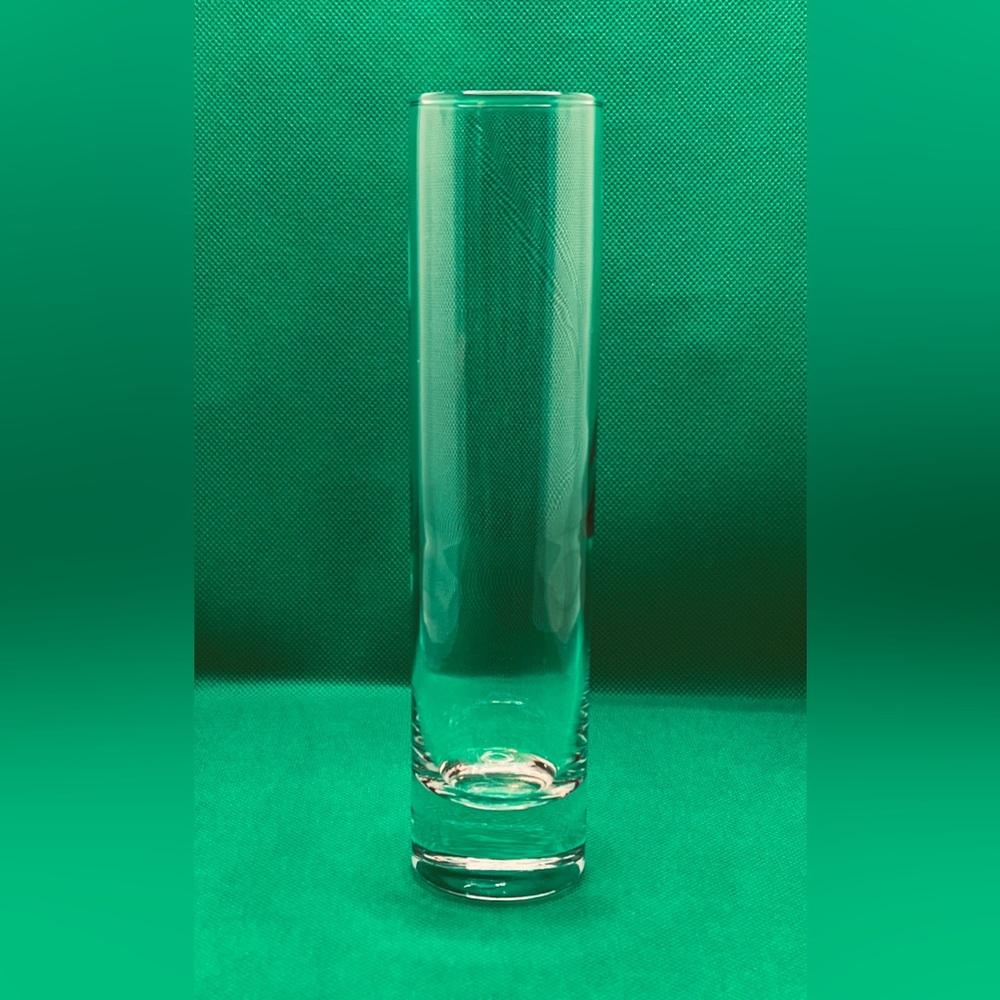 VTG Clear Glass Bud Vase 7.5 Inches Cylinder Hand Blown Art Glass EUC